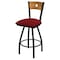 Holland Bar Stool Co 25" Swivel Counter Stool, Black Wrinkle, Med Back, Graph Ruby Seat X830 - alternate 1